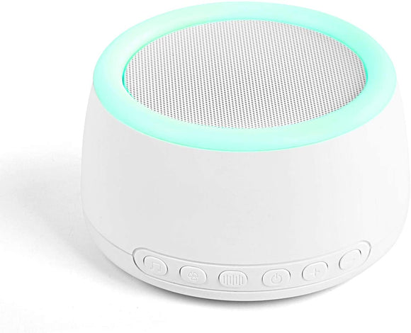 Portable White Noise Machine Bluetooth Touch sensitive 30 Kinds of Natural Sounds 4 Kinds of Sleep Lights Plug in and Charge 1200mAh Sleep Therapy for Baby Adults